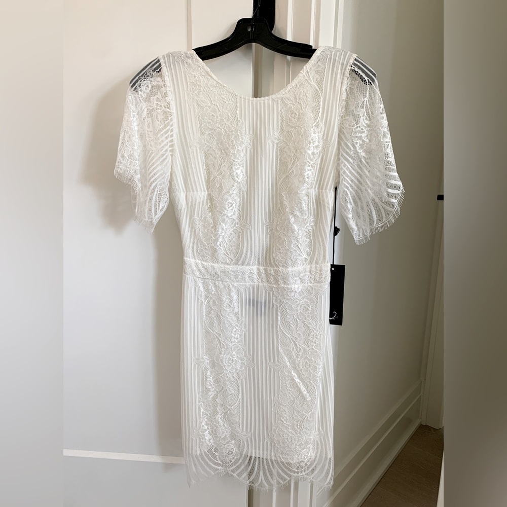 For Love & Lemons San Marcos Mini White Lace Dress Small NWT